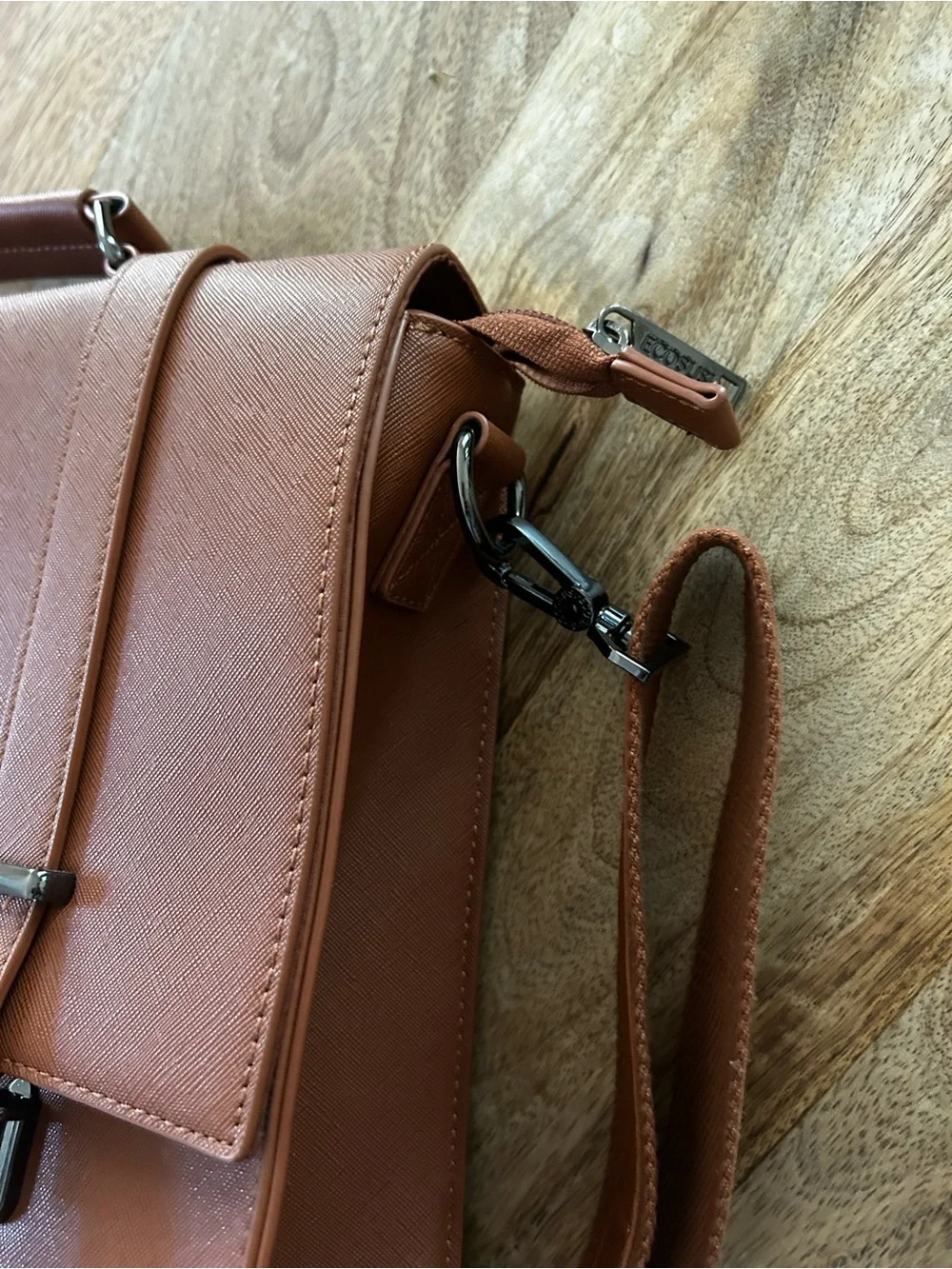 Ecosusi Brown Briefcase with Adjustable Shoulder Strap